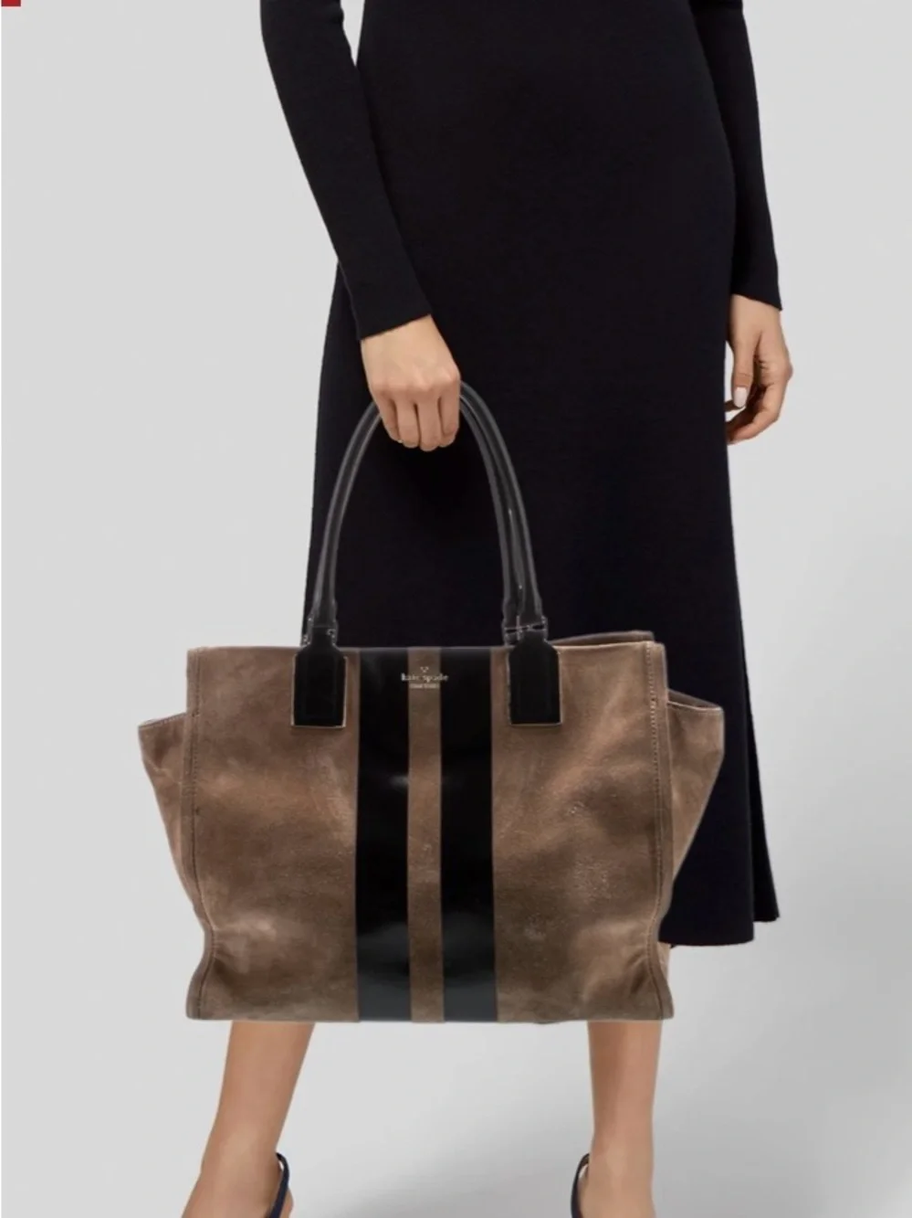 kate spade NY Weston Avenue Brice tote Distinctive Black Center Racing Stripes